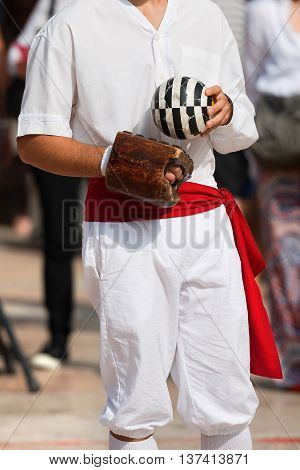 Pallone col Bracciale (Ball with the Bracelet) - XVI century the most popular sport athletic team in Italy until 1921. Treia Macerata Marche Italy