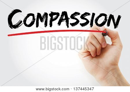 Hand Writing Compassion With Marker