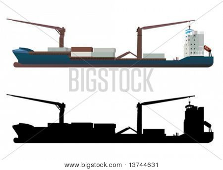 nave porta-container vector