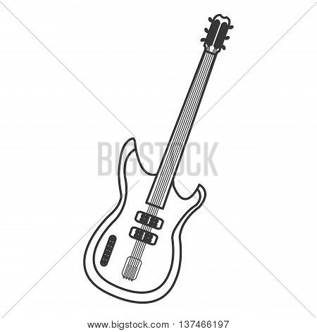 flat design electric guitar icon vector illustration