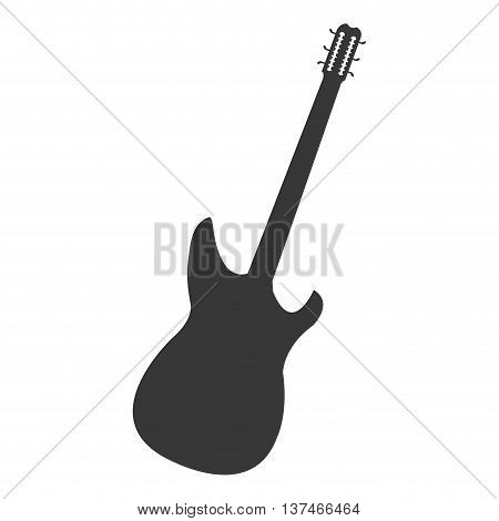 flat design electric guitar icon vector illustration