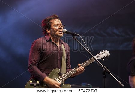 Rimetea (Torocko), Romania - July 3, 2016: The Kiscsillag hungarian band performing at the Doublerise festival, the first multi art festival from Transylvania on July 3, 2016 