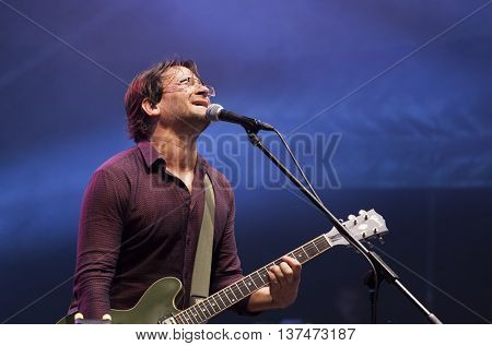 Rimetea (Torocko), Romania - July 3, 2016: The Kiscsillag hungarian band performing at the Doublerise festival, the first multi art festival from Transylvania on July 3, 2016 