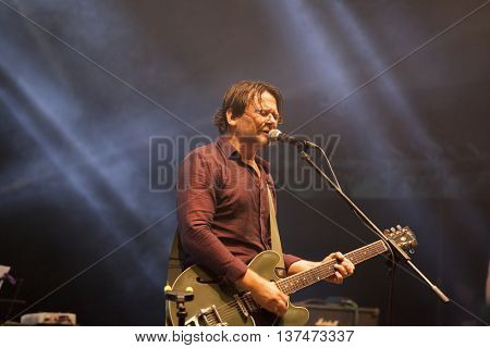 Rimetea (Torocko), Romania - July 3, 2016: The Kiscsillag hungarian band performing at the Doublerise festival, the first multi art festival from Transylvania on July 3, 2016 