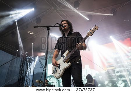 Rimetea (Torocko), Romania - July 3, 2016: The Kiscsillag hungarian band performing at the Doublerise festival, the first multi art festival from Transylvania on July 3, 2016 