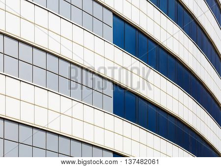 Close-up of modern architecture. Common modern business industrial architecture. Modern office building.