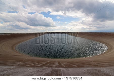 Dlouhe strane reservoir in Jeseniky mountains in wind summer day