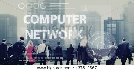 Computer Network Digital Connection Technology Concept