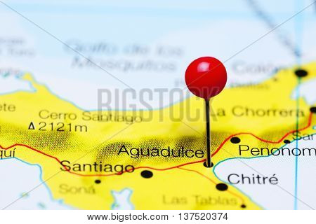 Aguadulce pinned on a map of Panama