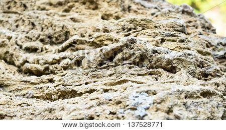 Close up Perspective Rough porosity stone texture background.