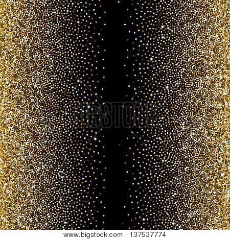 Glitter golden gradient with scattered tinsel and sparkles