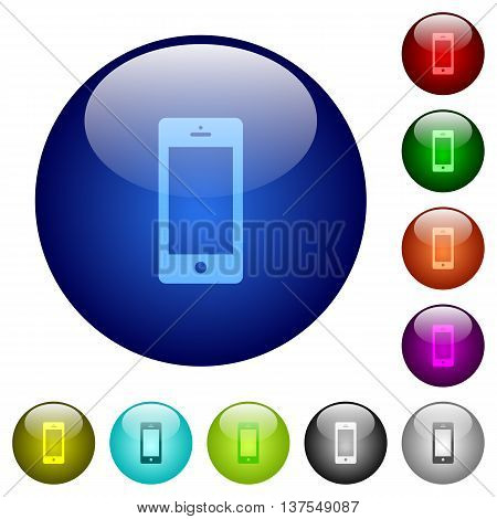 Set of color cellphone glass web buttons.