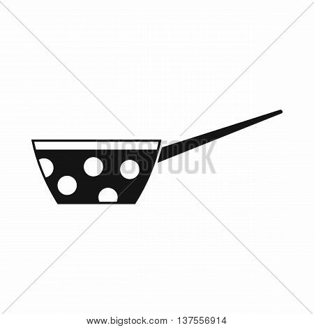 Pot with white dots and handle icon in simple style isolated vector illustration