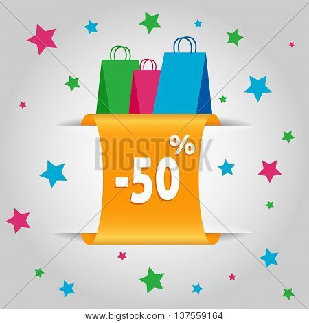 shopping back - 50% sale pendant label
