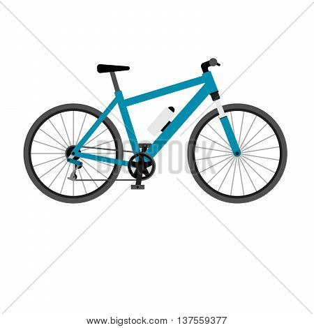 Blue mountain bike isolated on white background
