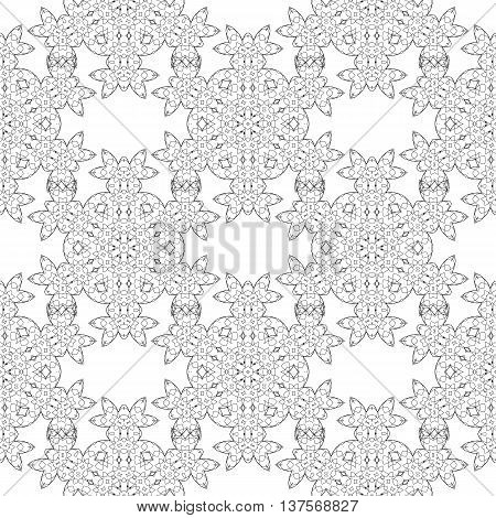 Seamless Texture. Element for Design. Ornamental Backdrop. Pattern Fill. Ornate Floral Decor for Wallpaper. Traditional Decor on White Background