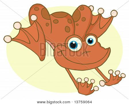 Freudig hüpfen Frosch