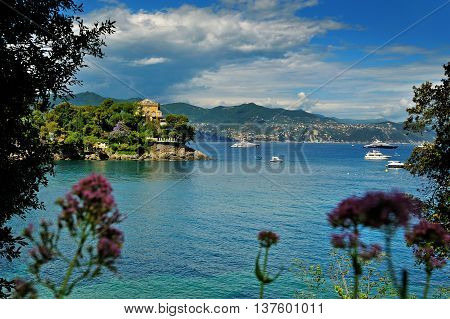 picturesque Italian Riviera Bay near Santa Marherita