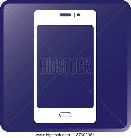 Vector Smartphone Concept Icon White on Violet
