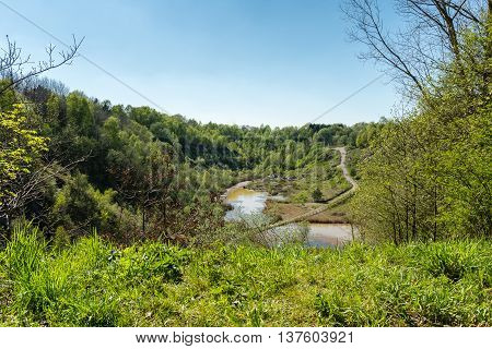Landscape in northern germany with little pond