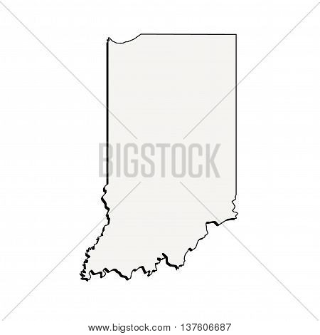 Vector Indiana State USA 3D Outline Map
