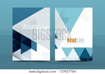 Colorful fresh business A4 cover template - flyer, brochure, book cover and annual report. Geometric design abstract background