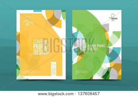 Colorful fresh business A4 cover template - flyer, brochure, book cover and annual report. Geometric design abstract background