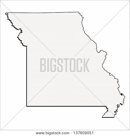 Vector Missouri State 3D Outline Map Mercator