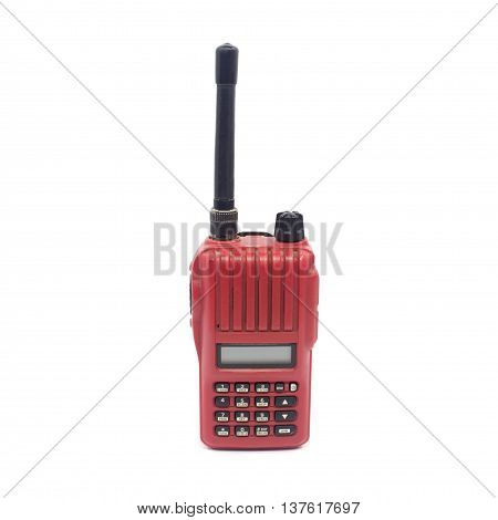 The Red radio communication on white background