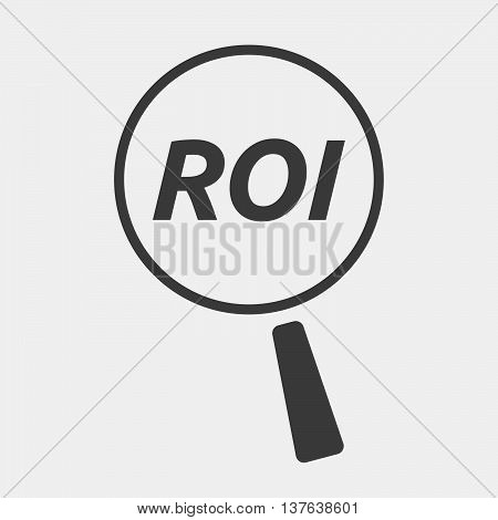 Isolated Magnifying Glass Icon Focusing    The Return Of Investment Acronym Roi