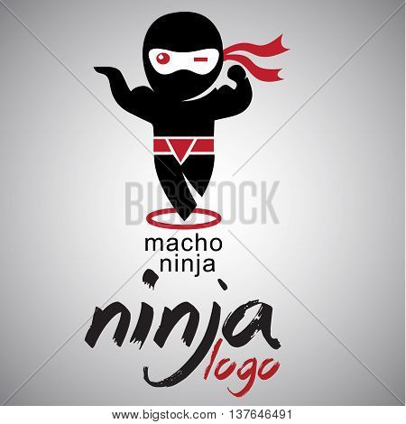 macho ninja logo concepts designed in a simple way so it can be use for multiple proposes like logo ,marks ,symbols or icons.