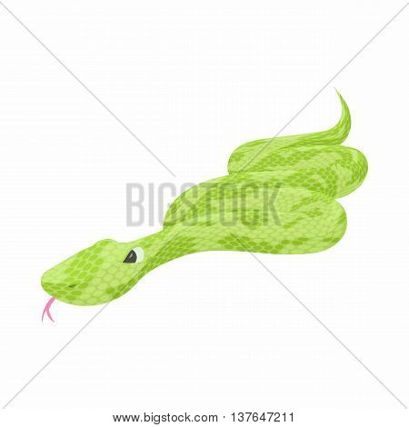 Snake icon in cartoon style isolated on white background. Reptile symbol