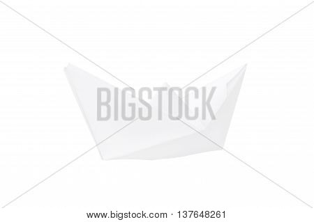 Paper boat isolated on white background. Paper fold boat.