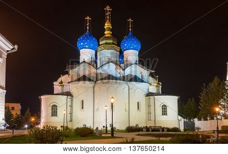 Cathedral of the Annunciation in Kazan Kremlin at night