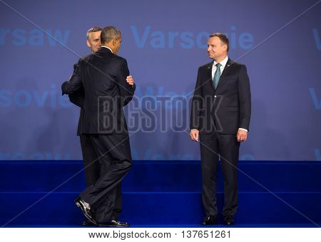 Barack Obama, Jens Stoltenberg And Andrzej Duda At Nato Summit