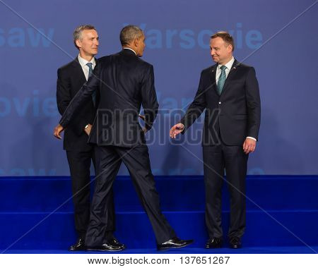 Barack Obama, Jens Stoltenberg And Andrzej Duda At Nato Summit