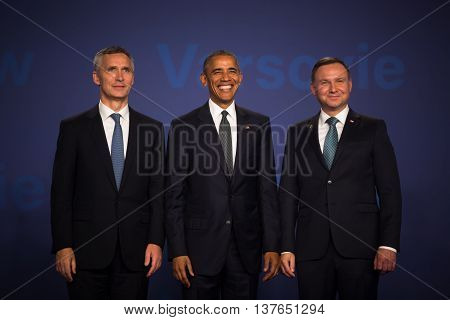 Barack Obama, Jens Stoltenberg And Andrzej Duda At Nato Summit