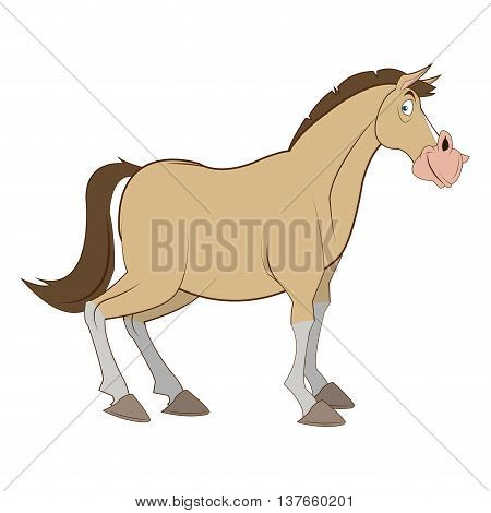 simple flat design horse cartoon icon vector illustration