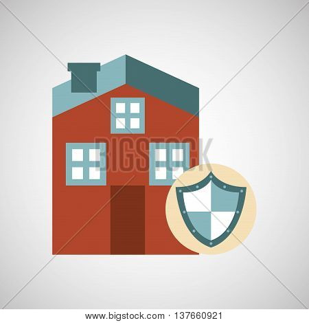 ensure protection insurance risk home isolated, vector illustration