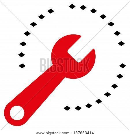 Configure Diagram vector toolbar icon. Style is bicolor flat icon symbol, intensive red and black colors, white background, rhombus dots.