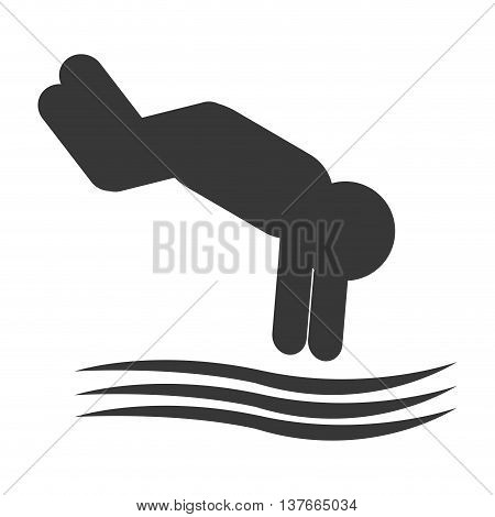 simple flat design diver pictogram icon vector illustration