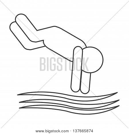 simple flat design diver pictogram icon vector illustration