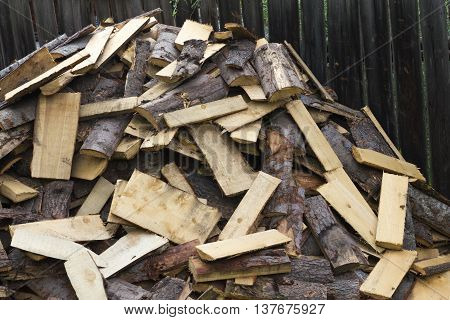 woodpile chopped pine firewood heap stack log