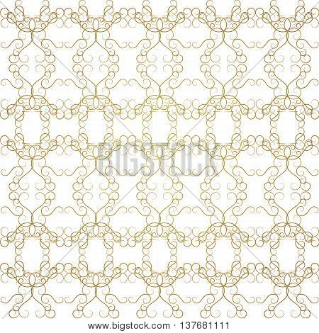 Vintage Seamless Gold Pattern Victoian Calligraphic Ornament