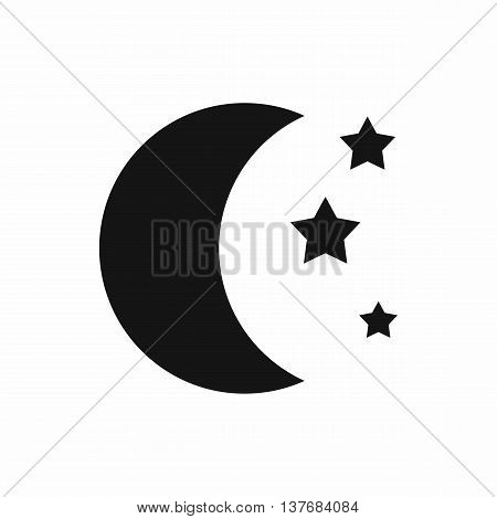 Moon and stars icon in simple style isolated vector illustration