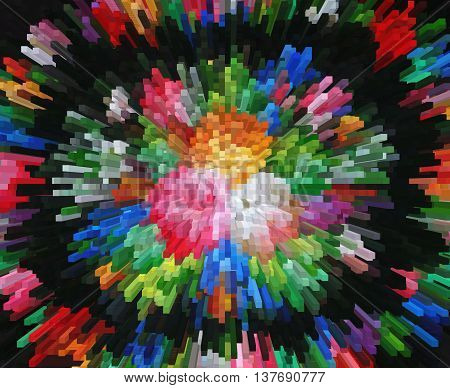 color extrusion blocks and pyramids abstract colorful 3D extrusion background flowers floral pattern extrusion color gradient for background and texture extrusion flower pattern for fabric and clothing design photo wallpapers