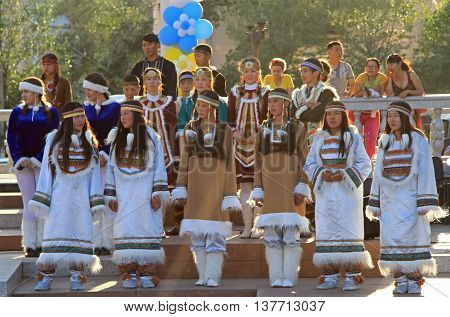 Girls Are Performing At Festival Of Small Peoples