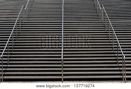 Modern Aluminum Stair Case with hand rails