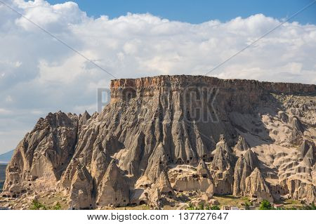View on stone formations in Cappadocia Central AnatoliaTurkey