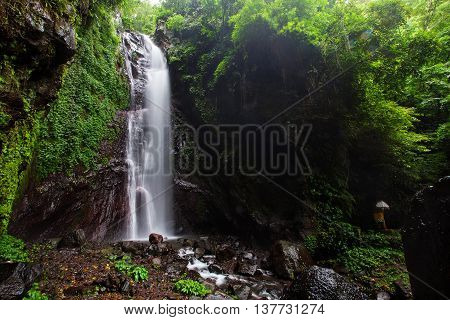 beautiful Yeh mempeh Waterfalls in Bali Indonesia